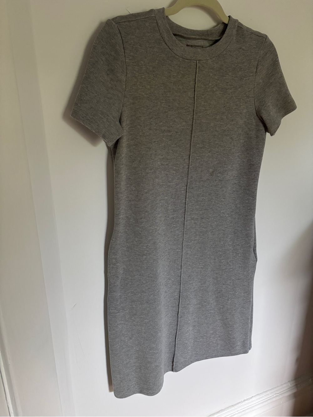 Falls Creek Grey Knit Short-Sleeve Mini Dress